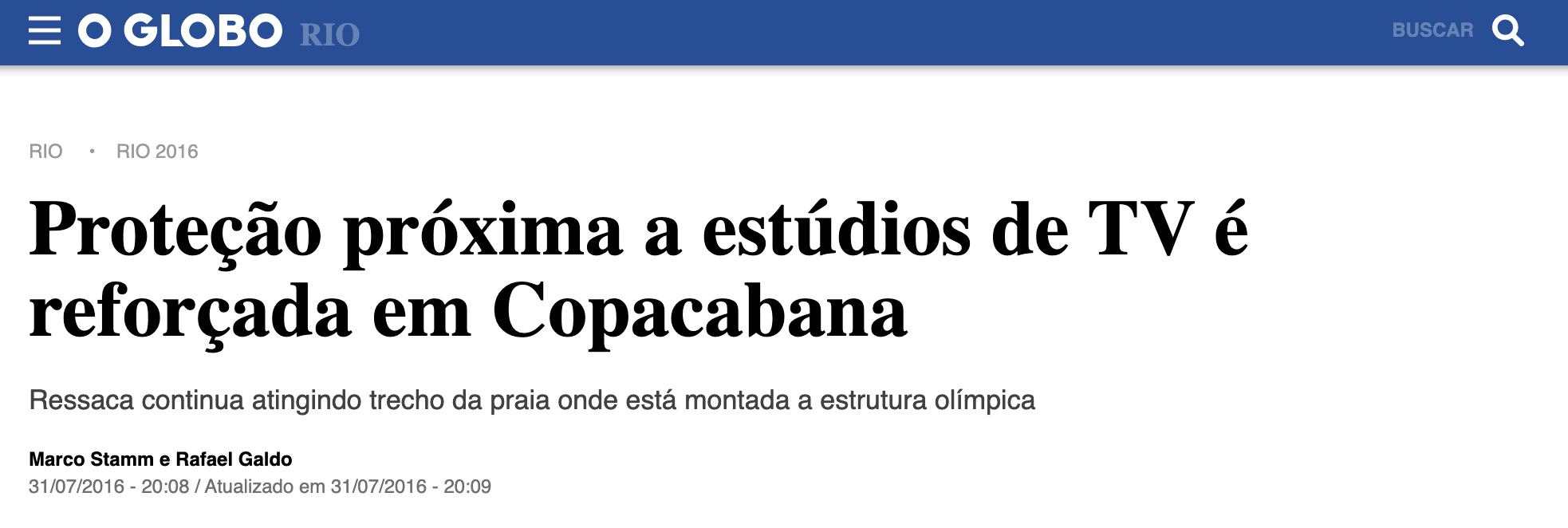 Olimpíadas Rio 2016 - Grandes eventos sob pressão